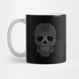 Gray Swirling Sugar Skull Mug